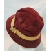 Coach s Burgundy Suede Leather  Bucket Crusher Hat Discontinued. SZ S / P  eb-20811771